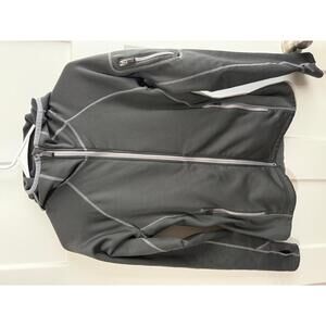 REI Jacket Womens Small Black Polyester Blend Full Zip Hooded Zipper pockets